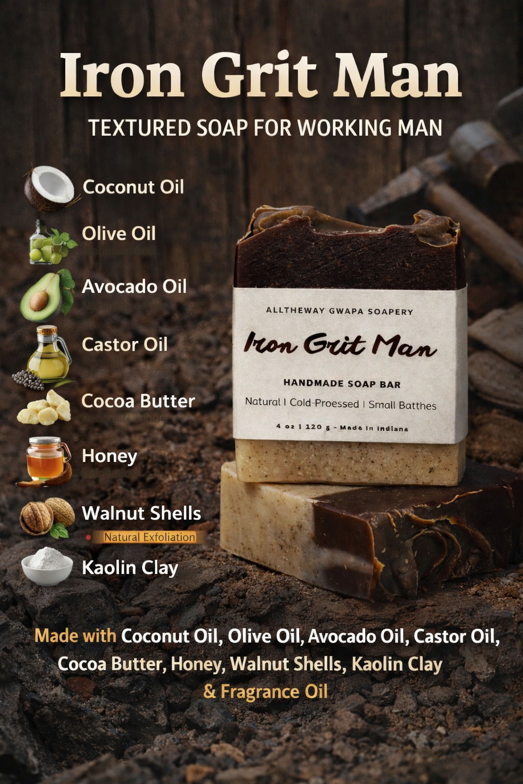 Iron Grit Man Soap Bar